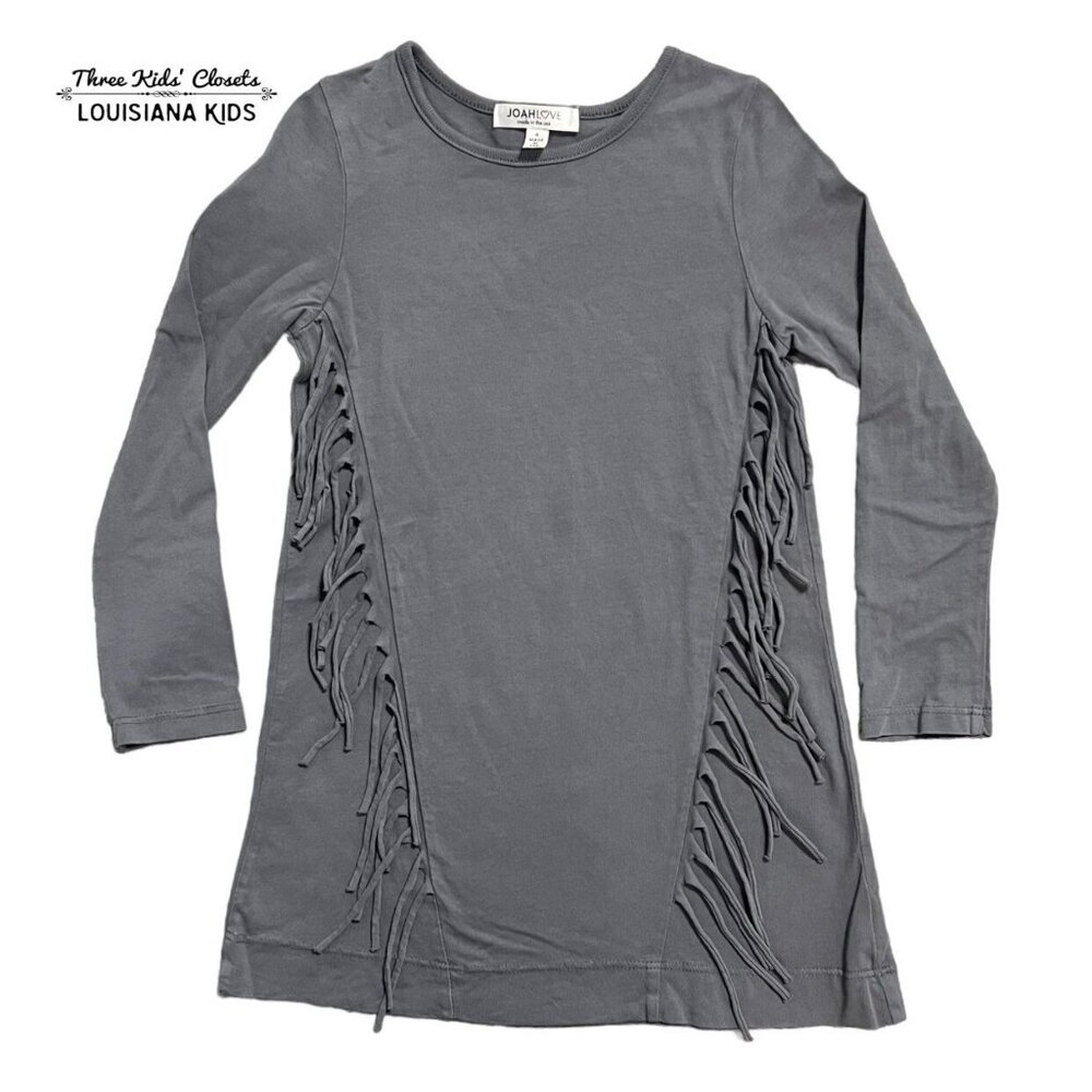 Joah Love Sz 4 Grey Fringe Dress